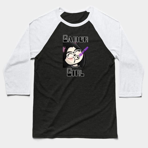 Gamer Girl, Wolf Girl, Awwooo, Howl. Twitch streamer emote Baseball T-Shirt by WolfGang mmxx